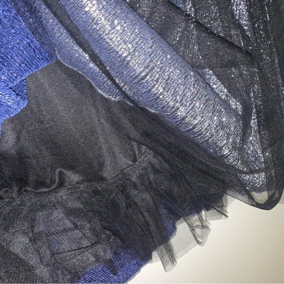 dELiA*s Dress Size‎ 5/6 Black Silver Tulle Tutu Formal Cocktail Strapless Straps - Picture 8 of 12